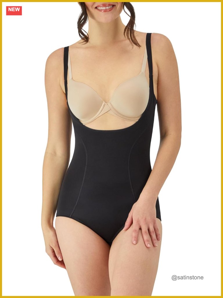 Open Bust Shapewear, Ultra-Firm Control Body Briefer, Nylon Smoothing Shapewear